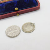 Sterling Silver Authentic Threepence Charm Pendant 1935