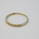 Sterling Silver Patterned Narrow Band Stacking Ring Vintage c1970 Size P 1/2