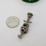 Sterling Silver Glass Set Street Light Charm Pendant Vintage c1970