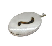 Sterling Silver Large Shibayama Insect Locket Pendant Vintage Birmingham