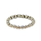 Sterling Silver Joined Hearts Stacking Band Ring Vintage c1970 Size O 1/2