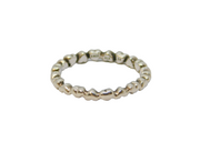 Sterling Silver Joined Hearts Stacking Band Ring Vintage c1970 Size O 1/2