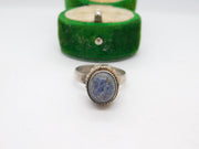 Sterling Silver Lapis Lazuli Dress Ring Vintage c1970 Size K 1/2 UK