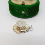 Sterling Silver Top Hat Charm Pendant Vintage c1970