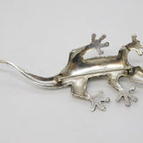 Sterling Silver, Peridot & Blue Cabochon Lizard Brooch Pin Vintage c1970