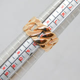 Rose Gold On Sterling Silver Flat Curb Style Band Ring Vintage c1990 Size N 1/2