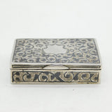 19th Century Russian .84 Silver Niello Enamel Snuff Box Antique c1880s
