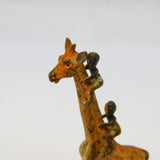 19th Century Cold Painted Vienna Bronze Children Climbing Giraffe Figurine c1860
