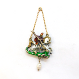 19th Century Austro-Hungarian Gold & Silver George Slaying the Dragon Pendant