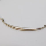 Studio Sterling Silver Modernist Cast Panel Necklace Vintage c1970s