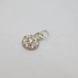 Sterling Silver CZ Set Round Delicate Charm Pendant Vintage c1990