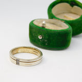 Sterling Silver Gilt Triple Band CZ Set Band Ring Vintage c2008 Size T 1/2