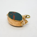 Edwardian 9ct Gold, Bloodstone & Carnelian Spinner Fob Pendant Antique c1910