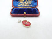 Sterling Silver & Resin Set Flower Petal Pendant Vintage c1970