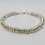 Studio Jewellery Sterling Silver Textured Link Bracelet Vintage c1970s
