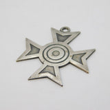 20th Century Sterling Silver Target Form Cross Fob Pendant Antique c1920s