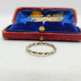 Sterling Silver Twisted Rope Band Ring With Essential Detail Vintage c1970