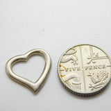 Sterling Silver Heart Loop Charm Pendant Vintage c1970