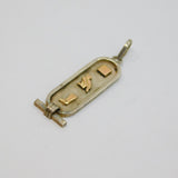 Gold On Sterling Silver Egyptian Hieroglyphs Ingot Style Pendant Vintage c1970s
