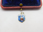 Sterling Silver and Enamel Oslo Travel Shield Charm Pendant Vintage c1970