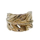 Sterling Silver Feather Design Studio Style Band Dress Ring Vintage c1970 Size Q