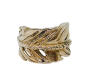 Sterling Silver Feather Design Studio Style Band Dress Ring Vintage c1970 Size Q