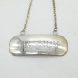 Royal Irish Silver Co. Sterling Silver Brandy Decanter Label Vintage 1978