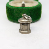 Sterling Silver Post Box Charm Pendant Vintage c1970