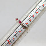 Sterling Silver Ruby & White Topaz Half Eternity Ring Modern c1990 Size P 1/2