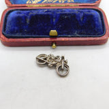 Sterling Silver Motorbike Charm Pendant Vintage c1970