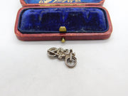Sterling Silver Motorbike Charm Pendant Vintage c1970