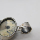 Sterling Silver Rutilated Quartz & Geode Set Statement Ring Vintage c1990