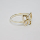 Sterling Silver Open Butterfly Dress Ring Vintage c1970 Size O 1/2