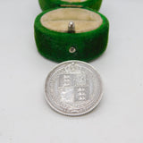 Victorian Sterling Silver Jubilee Shilling Coin Brooch Antique 1887
