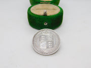 Victorian Sterling Silver Jubilee Shilling Coin Brooch Antique 1887