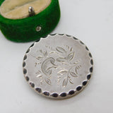 Victorian Sterling Silver Fronted Floral Pattern Aesthetic Brooch Antique c1880