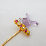 Victorian 18ct Gold, Ruby, Diamond & Amethst 'Manus Dei' Stick Pin Antique