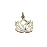 Sterling Silver Lotus Form Charm Pendant Modern c2000s
