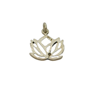 Sterling Silver Lotus Form Charm Pendant Modern c2000s