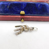 Sterling Silver Cricket Player Batsman Charm Pendant Vintage c1970