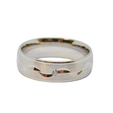 Sterling Silver Spinel Set Wave Design Semi-Brushed Ring Vintage c1970 Size P