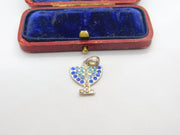 Sterling Silver and Jewelled Chalice Charm Pendant Vintage c1970