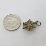 Sterling Silver Spider in the Web Charm Pendant Vintage c1970s