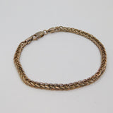 Italian Sterling Silver Boxy Wheat Chain Bracelet 21.5cm Contemporary c1990s