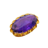 Art Deco Sterling Silver Gilt & Faceted Amethyst Drop Pendant Antique c1930