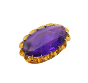 Art Deco Sterling Silver Gilt & Faceted Amethyst Drop Pendant Antique c1930