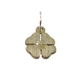 Sterling Silver Small Four Leaf Clover Textured Charm Pendant Vintage c1970
