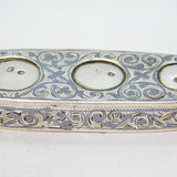 19th Century Russian Silver Niello Enamel Three-Coin Holder Antique c1850s