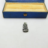 Sterling Silver Puffy Khashani Charm Pendant Antique c1920 Art Deco
