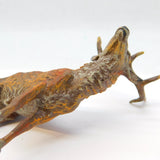 20th Century Cold Painted Bronze Stag Deer Figurine Ornament Antique c1930s